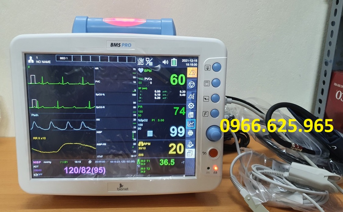 Máy monitor theo dõi bệnh nhân 5,6 thông số Bionet BM5. Xuất xứ: Hàn Quốc